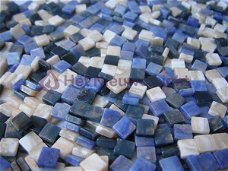 Mozaïek steentjes Marmer BLAUW 5 x 5 ca. 100st