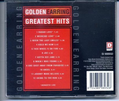 Golden Earring Greatest Hits 12 nummers cd 2000 ZGAN - 1