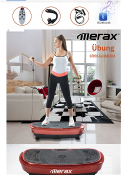 Merax Vibration Plate 3D Wipp Vibration Technology With Bluetooth Speaker - Red - 4