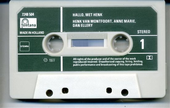 Hallo met Henk Henk van Montfoort e.a. 12 nrs cassette ZGAN - 5