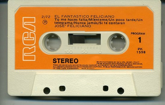 Jose Feliciano El Fantastico Feliciano 12 nrs cassette ZGAN - 3