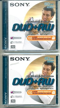 2x Sony DVD+RW DPW60DSA2 2,8 GB voor video camera 1x geseald - 0