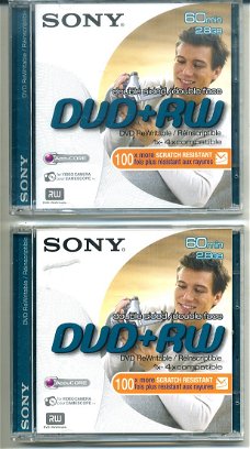 2x Sony DVD+RW DPW60DSA2 2,8 GB voor video camera 1x geseald