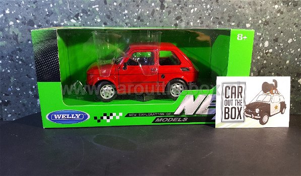 Fiat 126 rood 1:24 Welly - 3