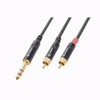 Kabel 6.3 Stereo - 2 RCA Male 3 meter (030T) - 0