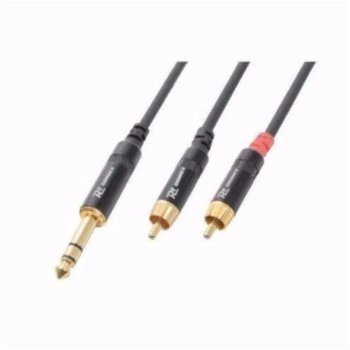 Kabel 6.3 Stereo - 2 RCA Male 1.5 meter (027T) - 0