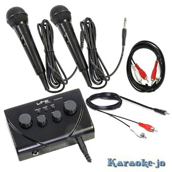Complete karaoke mixer met echo en 2 microfoons - 0