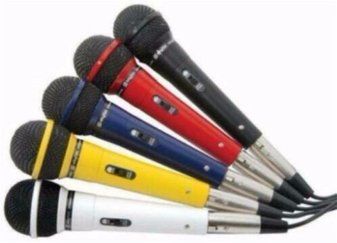 Set van vijf gekleurde dynamische microfoons (123-T) - 1