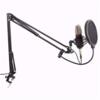Condensator microfoon met tafel arm en popfilter - 0