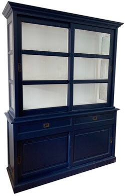 Buffetkast Montfoort blauw - wit 160 x 50/40 x 220cm