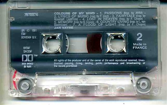 Jan Vayne Colours of my Mind 13 nrs cassette 1991 ZGAN - 4