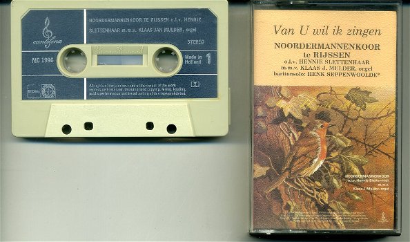 Noordermannenkoor Van U wil ik zingen 12 nr cassette 1979 ZG - 0