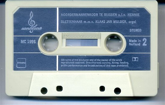 Noordermannenkoor Van U wil ik zingen 12 nr cassette 1979 ZG - 5