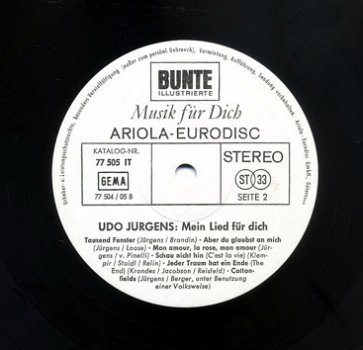 Udo Jürgens Mein Lied für dich 12 nrs lp 1968 mooie staat - 3