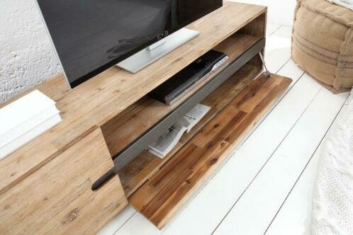 TV-Meubel Stockholm 170cm Acacia, Teak-hout grijs - 3