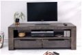 TV-Meubel Nairobi 130cm grijs Mango-hout - 1 - Thumbnail