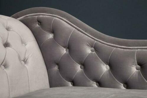 Loungebank Chesterfield zilvergrijs fluweel - 3