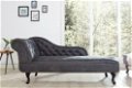 Loungebank Chesterfield grijs vintage uiterlijk - 0 - Thumbnail