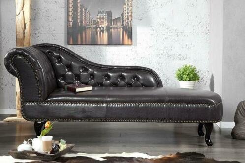 Loungebank Chesterfield donkere koffie - 1