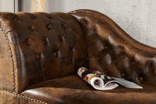 Loungebank Chesterfield bruin vintage uiterlijk - 2