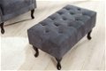 Hocker Chesterfield grijs vintage - 0 - Thumbnail