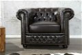 Fauteuil Chesterfield donkere koffie met klinknagels - 1 - Thumbnail