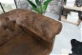 Fauteuil Chesterfield bruin vintage uiterlijk - 3 - Thumbnail