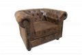 Fauteuil Chesterfield bruin vintage uiterlijk - 5 - Thumbnail