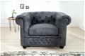 Fauteuil Chesterfield grijs vintage uiterlijk - 0 - Thumbnail