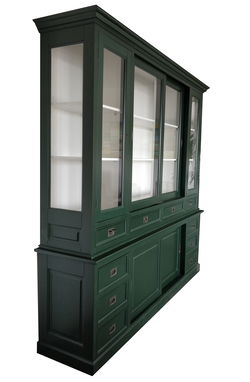 Buffetkast Eelde olijfgroen - wit 225 x 50/40 x 225cm