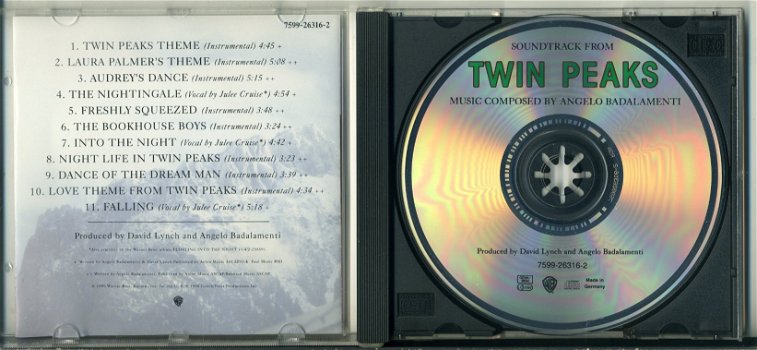 Music From Twin Peaks Angelo Badalamenti 11 nrs cd 1990 ZGAN - 2