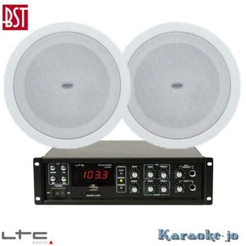 Geluidsysteem 80 Watt met 2 plafondspeakers 100Volt - 0