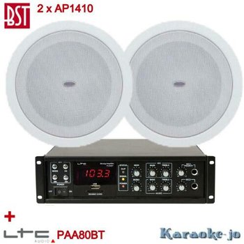 Geluidsysteem 80 Watt met 2 plafondspeakers 100Volt - 2