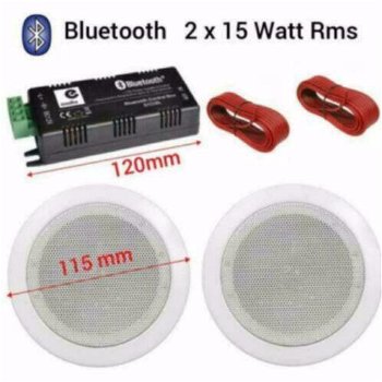 Bluetooth plafond luidspreker set wit 2x 11,5Cm 50Watt Nieuw - 0