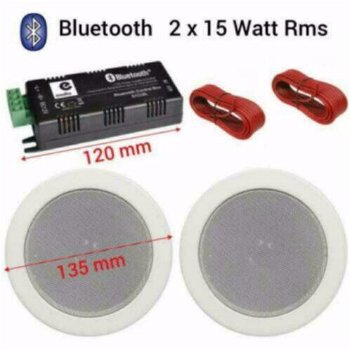 Bluetooth plafond luidspreker set wit 2x 13,5 Cm 60 Watt - 0