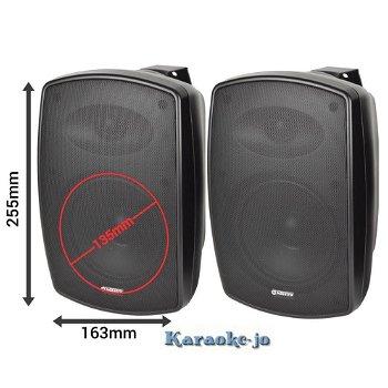 Zwarte 5 Inch Buiten speakers met Bluetooth versterker - 3