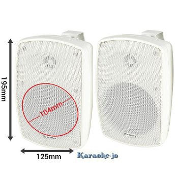 Witte 4 Inch Buiten speakers met Bluetooth versterker - 2