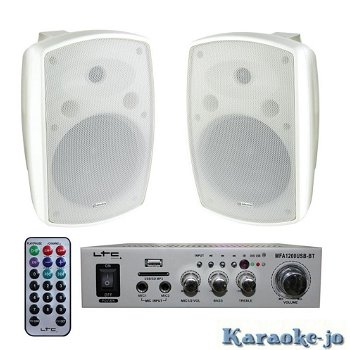 Witte 5 Inch Buiten speakers met Bluetooth versterker - 0