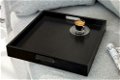 Bijzettafel Italy zwart chroom met tray - 3 - Thumbnail