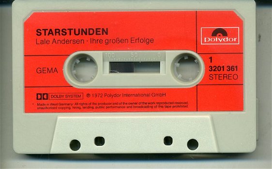 Lale Andersen Ihre grossen Erfolge 12 nrs cassette 1972 ZGAN - 5