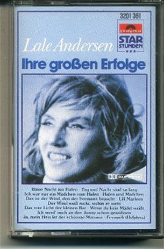 Lale Andersen Ihre grossen Erfolge 12 nrs cassette 1972 ZGAN - 7