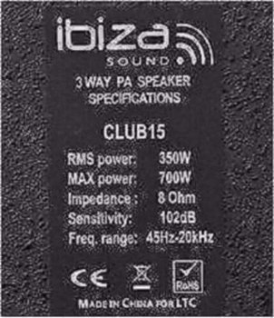 Professionele Ibiza 15 Inch 700 Watt Speaker (2116-B) - 4
