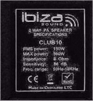 Professionele Ibiza 10 Inch 300 Watt Speaker (2118-b) - 1