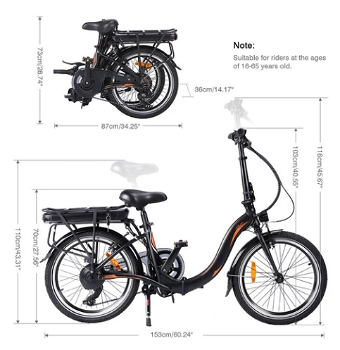 Dohiker 20F054 250W Electric Bike 20 Inch Folding Frame 7-Speed Gears - 3