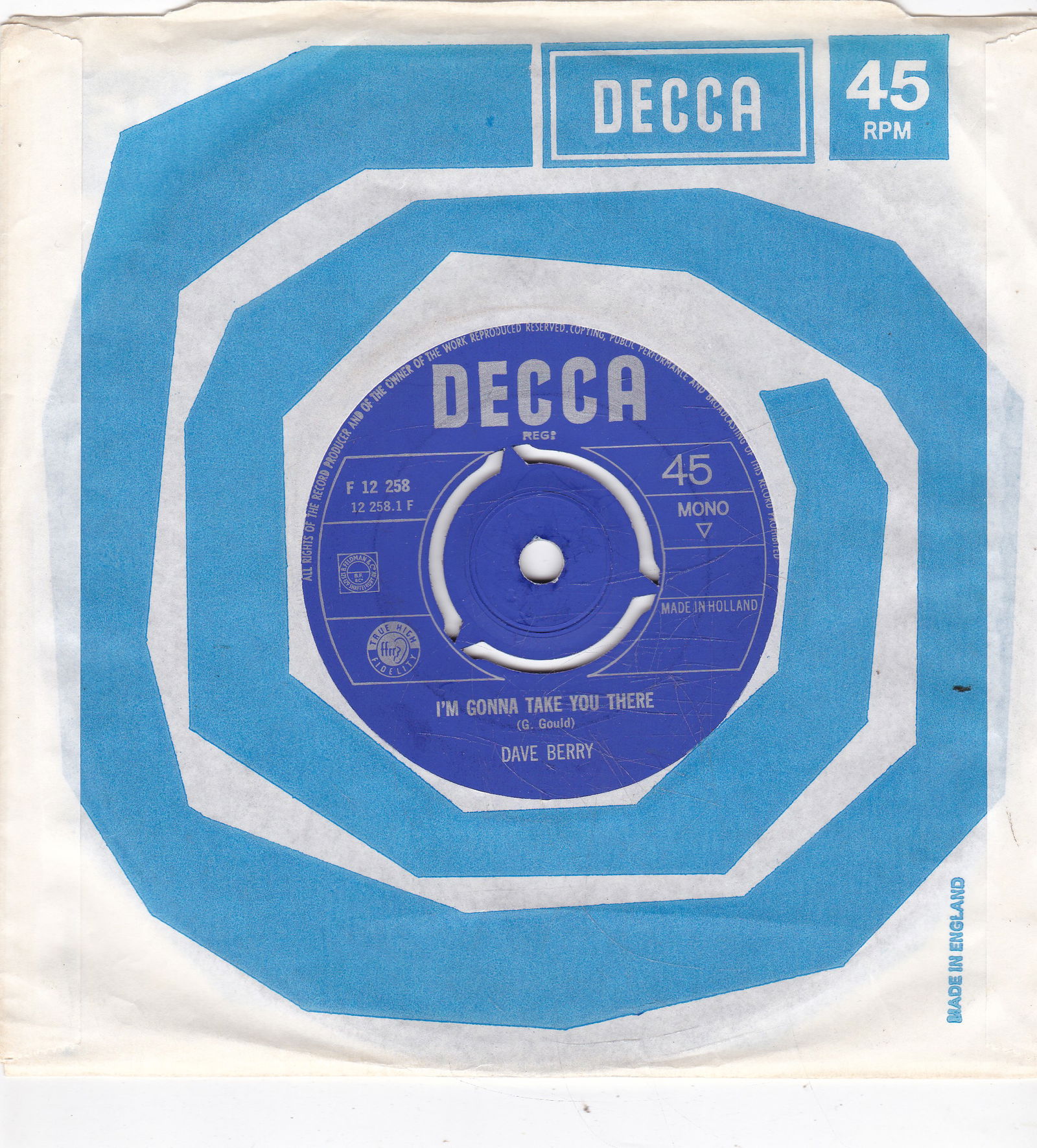 Single Dave Berry - I'm gonna take you there - nr. 1