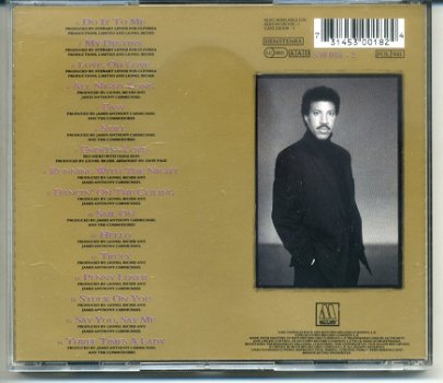 Lionel Richie Back To Front 16 nrs cd 1992 als NIEUW - 1