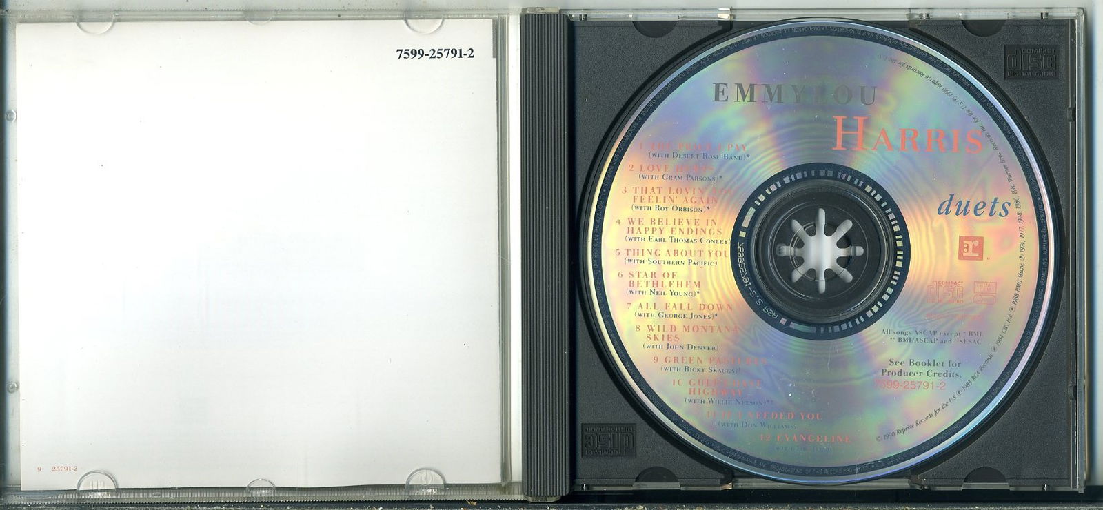 Emmylou Harris duets 12 nrs cd 1997 ZGAN - Afbeelding 3