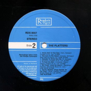 The Platters The Platters 12 nrs lp ZGAN - 3