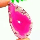 69x38x5mm Peachblow Onyx Geode Agate Freeform Slice kettinghanger