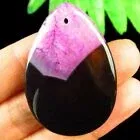 44x30x6mm Peachblow Black Druzy Geode Agate druppelvormige kettinghanger
